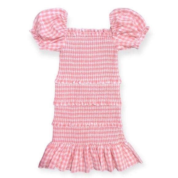 Katie J NYC Pink Gingham Girls Mini Dress Size Medium - Picture 1 of 6